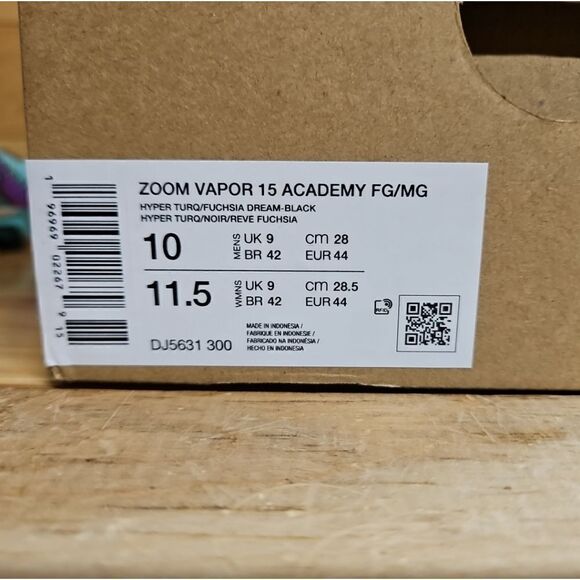 Nike Zoom Vapor 15 Academy Mens Size 10 DJ5631-300 FG/MG Turquoise Soccer Cleats - Picture 14 of 15